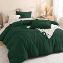 Litanika California King Comforter Set Emerald Green, 3 Pieces Dark Green Tufted Boho Farmhouse Bedding Comforter Set, Lightweight Fluffy All Season Comforter Set (104x96In Comforter & 2 Pillowcases)