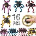16 Packs Funny Sensory Fidget Toys,Deformable Chain DIY Robot Spinners Fingertip Stress Relief Gyro Toy Birthday Gifts Goodie Bag Easter Basket Stuffers Classroom Prizes Party Favors for Kids Adults