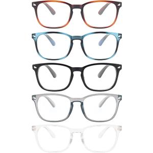 MIGSIR Blue Light Blocking Glasses for Computer Gaming, Fashion Fake Helps Reduce Screen Fatigue Eyeglasses for Women Men (A2 5 Pack Mix)