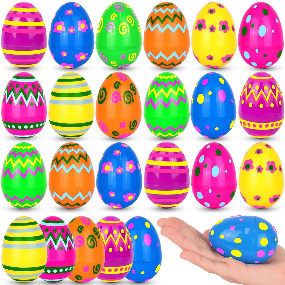 Envotek 36 Pack Gold Easter Eggs, 2.4 Inch Metallic Plastic Empty Golden Eggs Fillable for Easter Eggs Hunt, Easter Basket Stuffers Fillers, Classroom Prize Supplies, Filling Treats and Party Favors