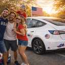 USA Soccer Fan Car Decoration Kit (Flag + Mirrors + 9 Stickers KIT)