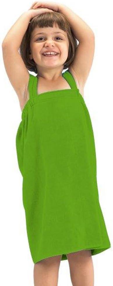 Terry Cotton Girl Spa Wrap, Lime - Small