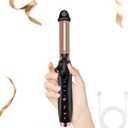 4000mAh Portable Cordless Hair Curler, Cordless Curling Iron Rechargeable, Mini Curler Iron 3 Temp Setting Travel Battery Powered Curling Iron,USB Charge Hair Straightener and Curler 2 in 1