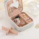 Handmade Small Jewelry Box, Gifts for 13th Birthday Girls, Valentines Christmas Gifts for Kids Girlfriends, Bling Small Jewelry Organizer