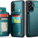 Vinich for Samsung Galaxy A36 Wallet Case with Card Holder, RFID Blocking Credit Slots Kickstand Shockproof Phone Cover Fit for Galaxy A36 6.7" Bluish Green