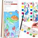 Cavnewt Pocket Watercolor Painting Book,21-Pages,Travel Paint Watercolor Coloring Book Set for Kids 3-8 Years Old,Boys and Girls Party Birthday Thank You Exchange Art Craft Gifts-Undersea World