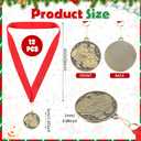 12 Pcs/24 Pcs Christmas Santa Medals 2 Inch Gold Christmas Snowman Trophy Awards with Red Neck Ribbons for Xmas Trophy Gift Holiday Party Ornaments Decor Prizes