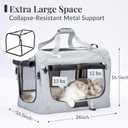Extra Large Cat Carrier for 2 Cats, Collapsible Soft Sided Pet XL Crate for Large Mudium Big Cat 20lbs+, Car Travel Portable Bag for Long Trips Ride 24"x16.5"x16.5"