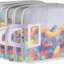 6 Packs Mesh Toy Zipper Storage Bags Sets Storage Organizer with Pockets Portable Handle for Office