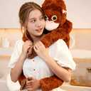 Karoeiwa Panchi Monkey Stuffed Animal Protect Orangutan Gorilla Plush Pillow 22 inch Cute Hugging Plushies Soft Zoo Monkey for Gifts for Kids Adults Collectors