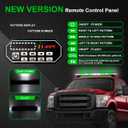 ASPL 47" Low Profile Roof Top Strobe Lights Bar with Controller High Intensity 88 LED Emergency Warning Flashing Traffic Advisor Snow Plow Light for Trucks Vehicles Tow Pickup (Green/White)