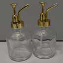 Bathroom Soap Dispenser Set 2pcs Glass Soap Bottle with Smooth Action Rust-Free ABS Pump,Luxury Kitchen Dish Soap Dispenser for Liquid Hand Lotion,Syrup-12.7Oz,Gold