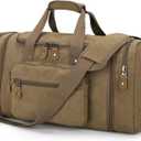 Gonex Canvas Duffle Bag for Travel, 50L Duffel Overnight Weekend Bag(Coffee)