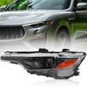 Headlight (NON-AFS) compatible with Maserati Levante M161 2017-2020 3.0L 3.8L Left Driver Side replacement for 670034642 Headlight Lamp Assembly with/Module