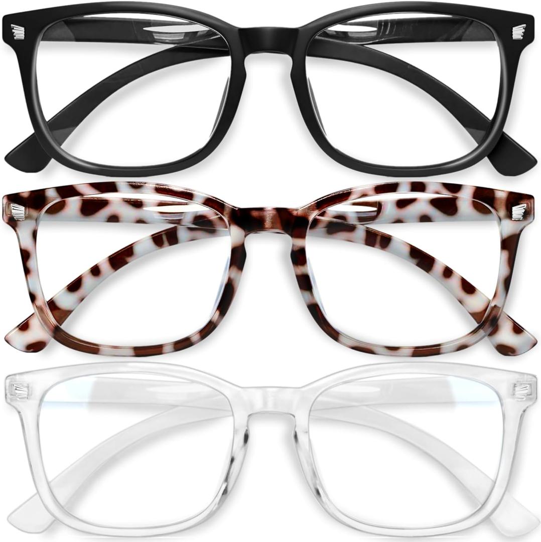 Gaoye Stylish Eyewear Frame Accessories - Blue Light Glasses for Woman - Computer Glasses for Blue Light Blocking (A1 Matte Black+leopard+transparent)