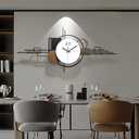 Modern Wall Clock for Living Room,Large Decorative Wall Clock,Creative Silent Clock Battery Operated Metal Wall Art for Entryway/Bedroom/Office/Dinning Room/Kitchen Decor 35''Lx16''W