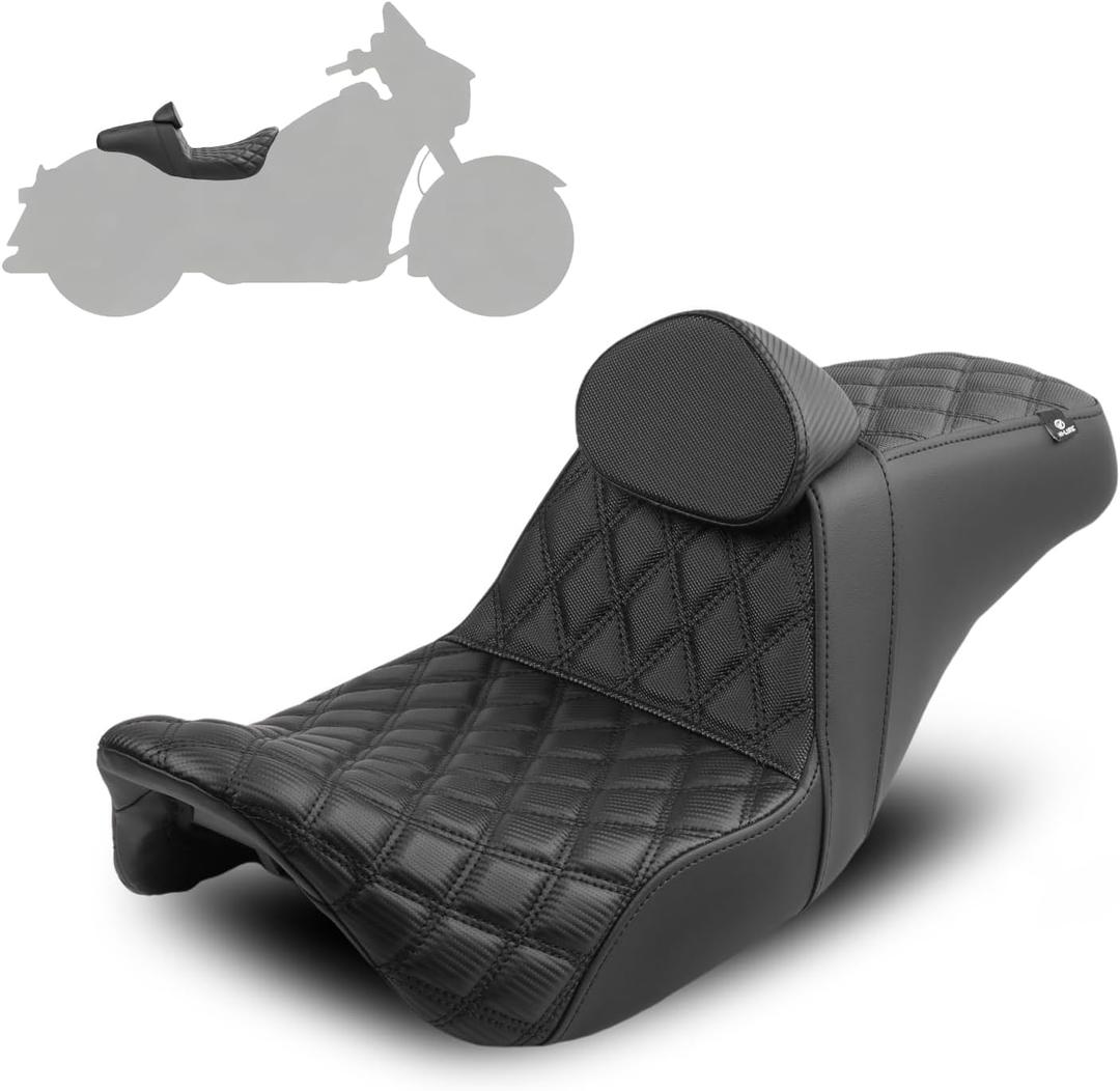 HI-LINE Gel Touring Seat for Harley Touring 2008-2023