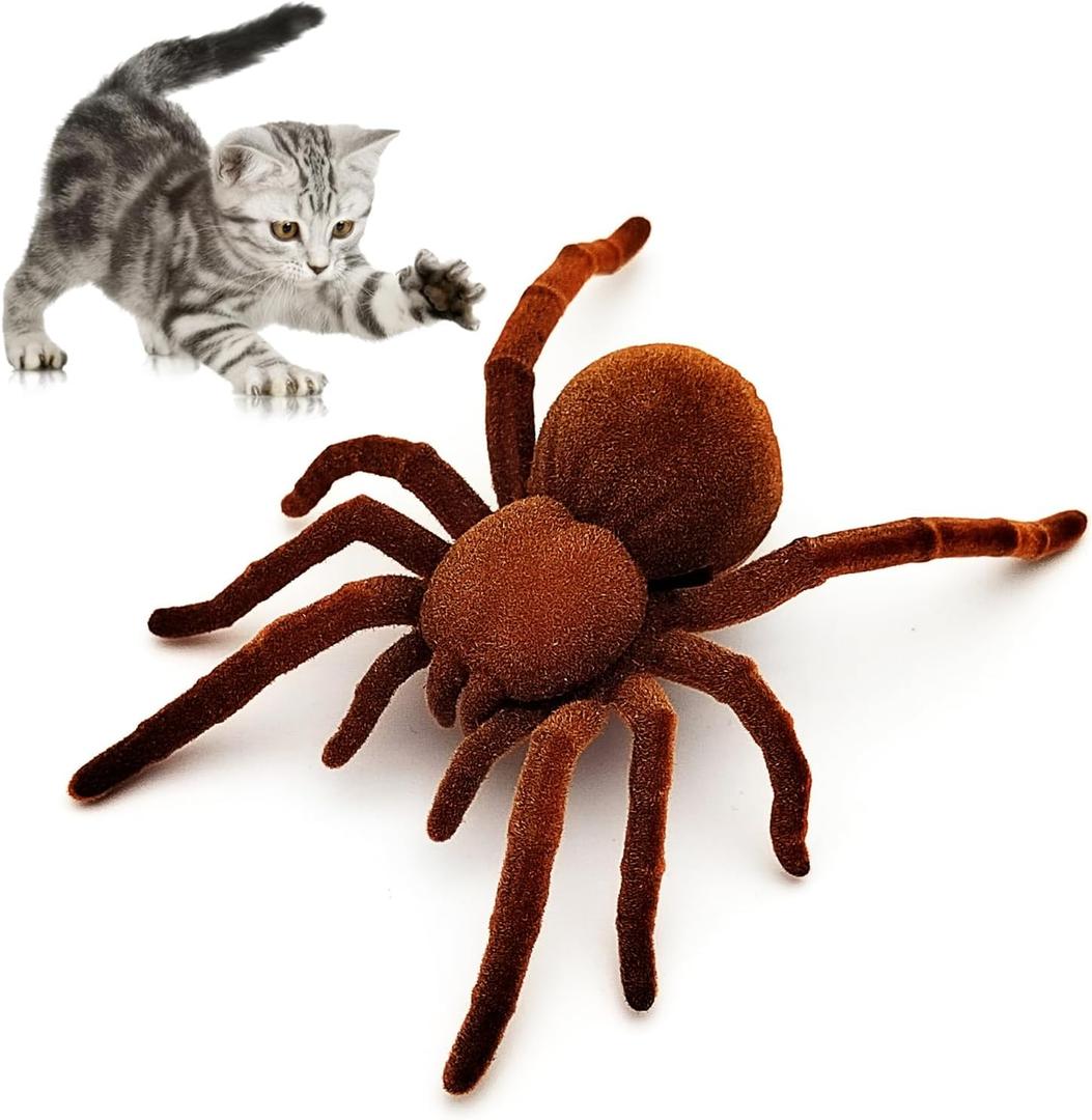 Tipmant Electric Spider Tarantula Animal Toy Vibration Crawling Pets Cat Dog Puppy Teasing Toys Prank Scary Kids Gifts