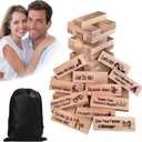 Lust Tower Game for Couples  Super Naughty Block Stacking Challenge, Date Night Game for Valentines, Fun Drinking & Tumbling Wooden Tower for Lovers (48pcs)