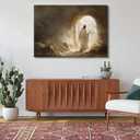 Jesus Canvas Wall Art Jesus Leaves The Tomb Wall Decor picture Christianity Resurrection of the Savior Poster Print Christ God Painting Artwork for Church Gallery Home Decoration,24x16in Canvas