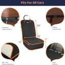 Front Seat Dog Cover for Car, Truck & SUV - Waterproof, Non-Slip Pet Car Seat Cover for Dogs - Durable, Easy to Install & Clean, Front Passenger Seat Protector for Pets & Vehicles (Orange)