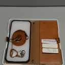 TUCCH Removable Crossbody Case Wallet for iPhone 17 Pro Max 6.9" 2025, Wireless Charging, RFID Blocking 10 Card Slots, Lanyard Wrist Strap, Zipper Pocket, PU Leather, Stand Magnetic Cover, Light Brown