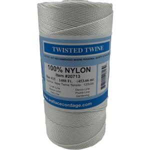 #15 Twisted White Nylon Twine 1 lb Tube 1488 Feet