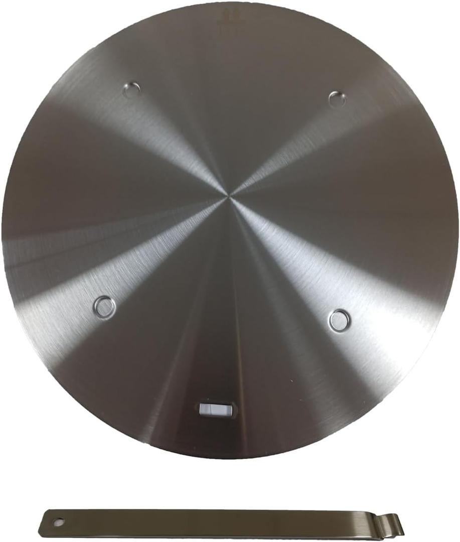 Stainless Steel Induction Hob Converter Plate, Heat Diffuser Gas Hob Induction Adapter Plate with Removable Handle for Electric Gas Stove Cooking 20cm (7.9inch)