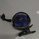 Gaiatop Portable Clip on Fan Battery Operated, Small Powerful 3 Speed Quiet 360 Rotate, USB Rechargeable Mini Personal Cooling Fan for Desk Table Home Office Stroller Camping Women Gifts Black Blue