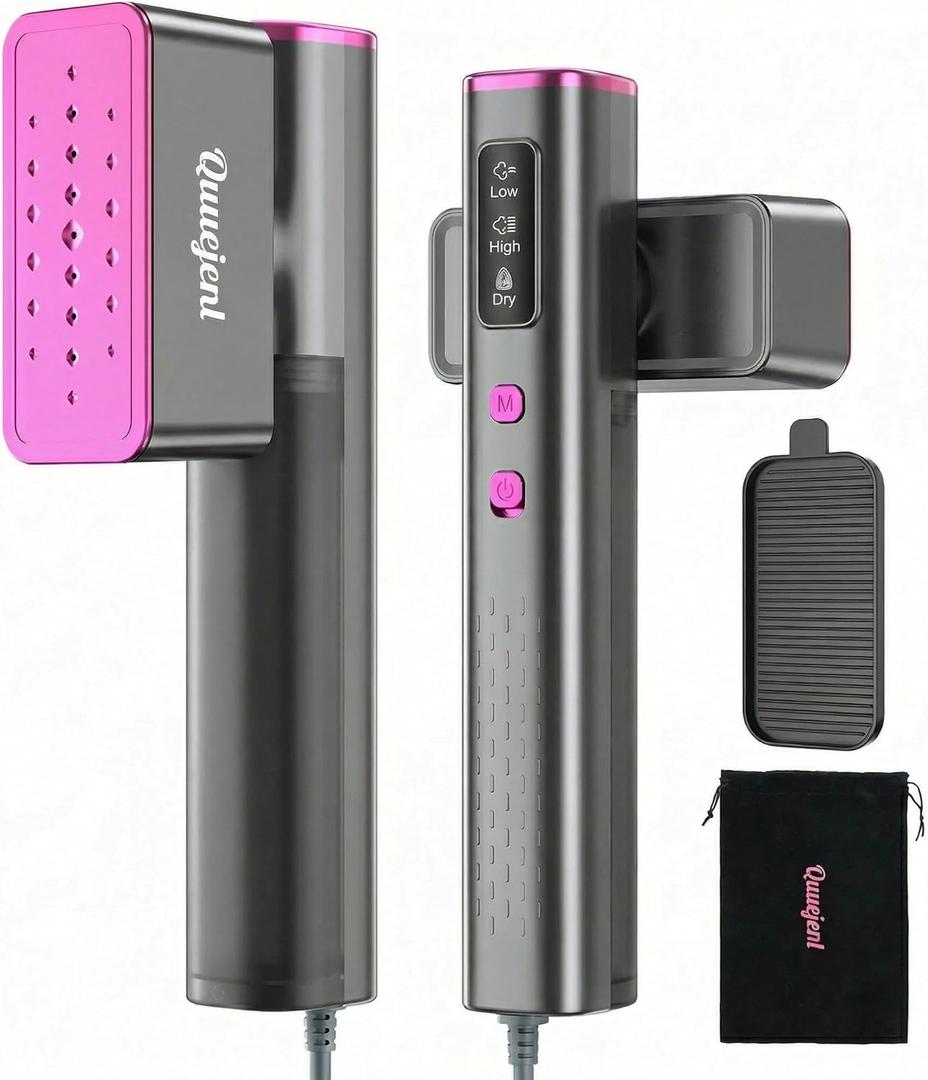 Travel Steamer for Clothes,100V-240V Portable Iron,15s Fast Heat Up, Handheld Steamer & Iron 2 in 1,LED Display, 150ml Large Water Tank, Travel Size Perfect for Global Europe (Purple)