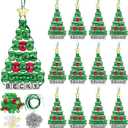VioraWhite 12 Set DIY Christmas Beaded for Crafts with Star and Pentagram for Christmas Tree Home Decoration Xmas Ornament Kits
