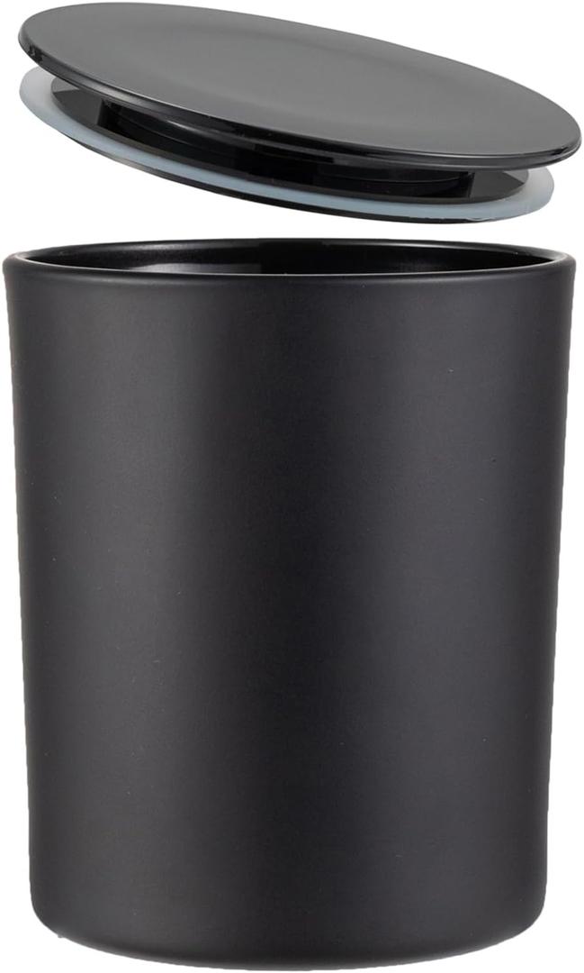CandMak Candle Jars, 20 Pack 6 OZ Glass Empty Candle Vessels Containers Jars Bulk with Black Lids for Making Candles (Black Matte) (6 OZ / 20 Pack, Black Matte)
