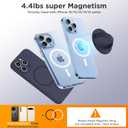 Upgraded Magnetic Phone Grip, Liquid Silicone Soft and Portable, Removable Finger Loop Ring Grip Holder for iPhone, Strong Magnetic Attraction, Compatible with MagSafe Phone Case, Midnight Blue