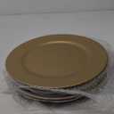 ZEAYEA 12 Pack Gold Charger Plates, 13 Inch Plastic Round Dinner Charger Plates for Wedding Party, Elegant Tabletop Decor