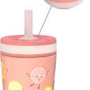Zak Designs Kelso Tumbler Toddler Cup For Travel or At Home, 12oz Vacuum Insulated Stainless Steel Sippy Cup With Leak-Proof Design is Perfect For Kids (Happy Fruit)