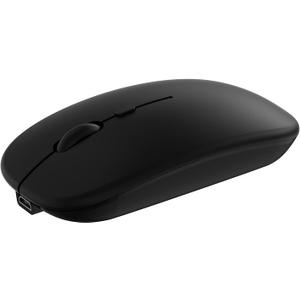 Wireless Bluetooth Mouse for Apple iPad iPhone MacBook Android Samsung Tablet Phone Dual-Mode Rechargeable 2.4G Portable Computer Mice for Windows Laptop Notebook PC Mac Desktop USB Receiver (Black)