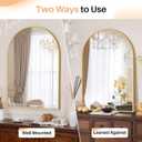 Atilioo Bathroom Mirror for Wall, 38x26 Inch Arched Mirror, Matte Gold Metal Framed Bathroom Vanity Mirrors for Restroom Farmhouse, Anti-Rust, Tempered Glass, Hanging or Leaning