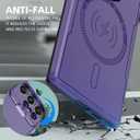 Galaxy S22 Ultra 5G Phone Case,Designed for Samsung S 22 Ultra with Camera Lens Protector,Built-in Camera Ring Stand Kickstand,Heavy Duty Shockproof Cover for Women Men 6.8''in Purple