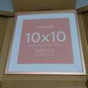10x10 Picture Frame Rose Gold, High End Metal 10 by 10 Square Frames with Mat 8 x 8 Photo, 10by10 Poster Frame Matted to 8x8 Print, Wall or Tabletop Frame, Tempered Glass, Wall Kit, Set of 1