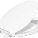 KOHLER 24764-RL-0 Rutledge Nightlight ReadyLatch Slow Close Toilet Seat, Elongated, Quiet-Close Lid and Seat, Grip-Tight Bumpers, White