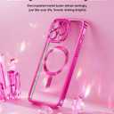 Meifigno Designed for iPhone 16 Pro Max Case 6.9", [Glitter Card & Wrist Strap] [Compatible with MagSafe] [2X Screen Protectors] Surround Raised Lens Protection Designed for 16 ProMax Case, Hot Pink