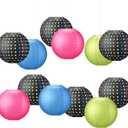 12 Pcs Chalkboard Brights Classroom Paper Lanterns 10 Inch Classroom Hanging Decoration Multi Color Brights Round Paper Lantern for Home Wall Supplies Birthday Party Decoration(Dot)
