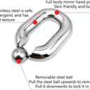 Male Stainless Steel Long Thick Hanging Stretch Pendant, Weighted Exercise Ring, Removable Metal Ball Accessories,1 Piece-UShlF19 (Normal, L)