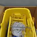 Amazon Basics Commercial Side Press Wringer Floor Cleaning Mop Bucket on Wheels, 35-Quart, Yellow