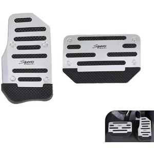 2 PCS Automatic Transmission Pedal Covers, Non-slip Car Pedal Covers, Alloy Gas and Brake Pedals Replacement Kit, Universal for Most Cars SUVs ATVs (Silver)