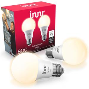 innr Smart Light Bulbs, A19 Zigbee, Works with Philips Hue* and Alexa (Bridge Required), Soft White Light Bulb, Dimmable, E26 LED Bulb 60 Watt, Warm White, 830lm, 2-Pack
