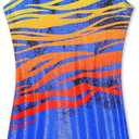 Nymphperi Girls Gymnastics Leotards Toddler Sleeveless Tank Biketards Tumbling Dance Unitards for Kids Class Training (3-4T, Blue Red Yellow)