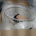 Bme 40" Ergonomic Wicker Papasan Chair with Soft Thick Cushion & Frame, 360 Swivel, Circle, Reading, Comfy Chair for Living Room, Bedroom (Arctic Snow - White Base)