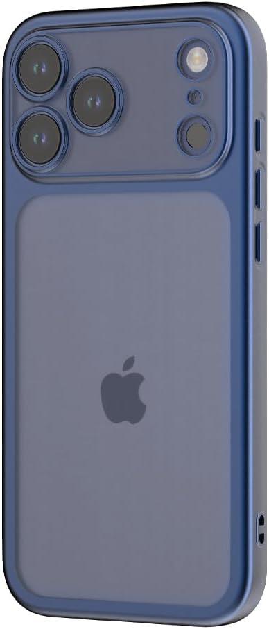 iPhone 17 Pro Max Case, Clear, Frame Color, iPhone 17 Pro Max, Shockproof, Matte, Anti-Fingerprint, Back Clear, Navy Cover, Smartphone Case, Deep Blue