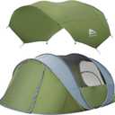 Rivenlo 5-6 Person Easy Pop Up Tent, 11.8' X 8'X 51.2", Automatic Setup, Waterproof, Double Layer, Instant Family Tents for Camping, Hiking & Traveling (Dark Green)